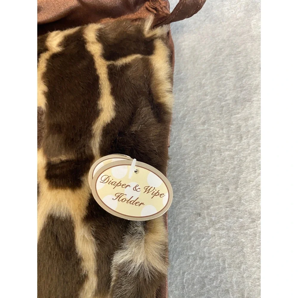 Bearington Baby Collection Giraffe Faux Fur Diaper Wipe Holder Bag‎